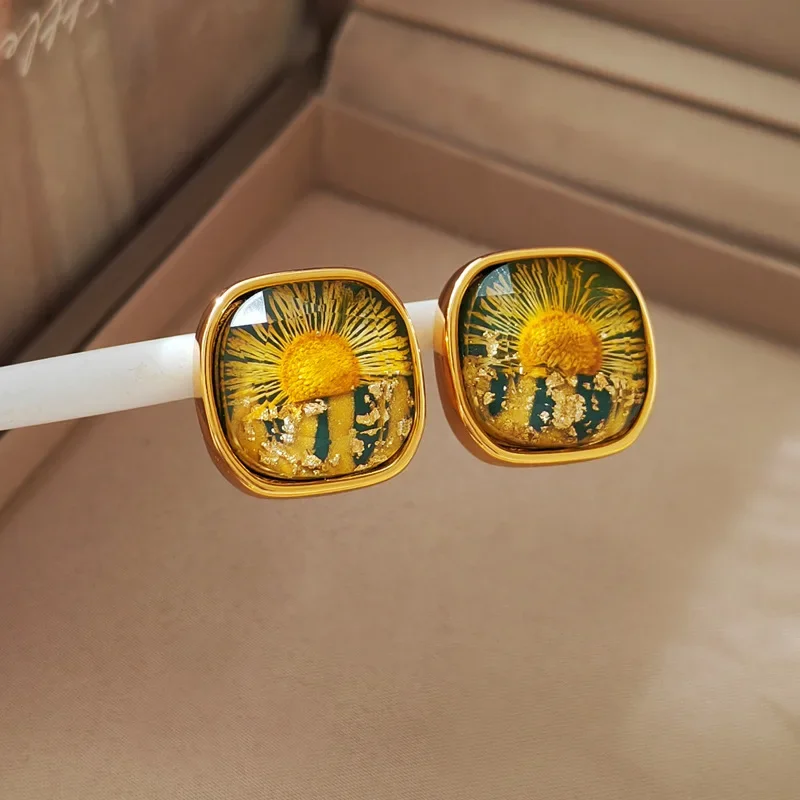 Trendy Jewelry Vintage Temperament Flower Earrings For Women Fashion Accessories