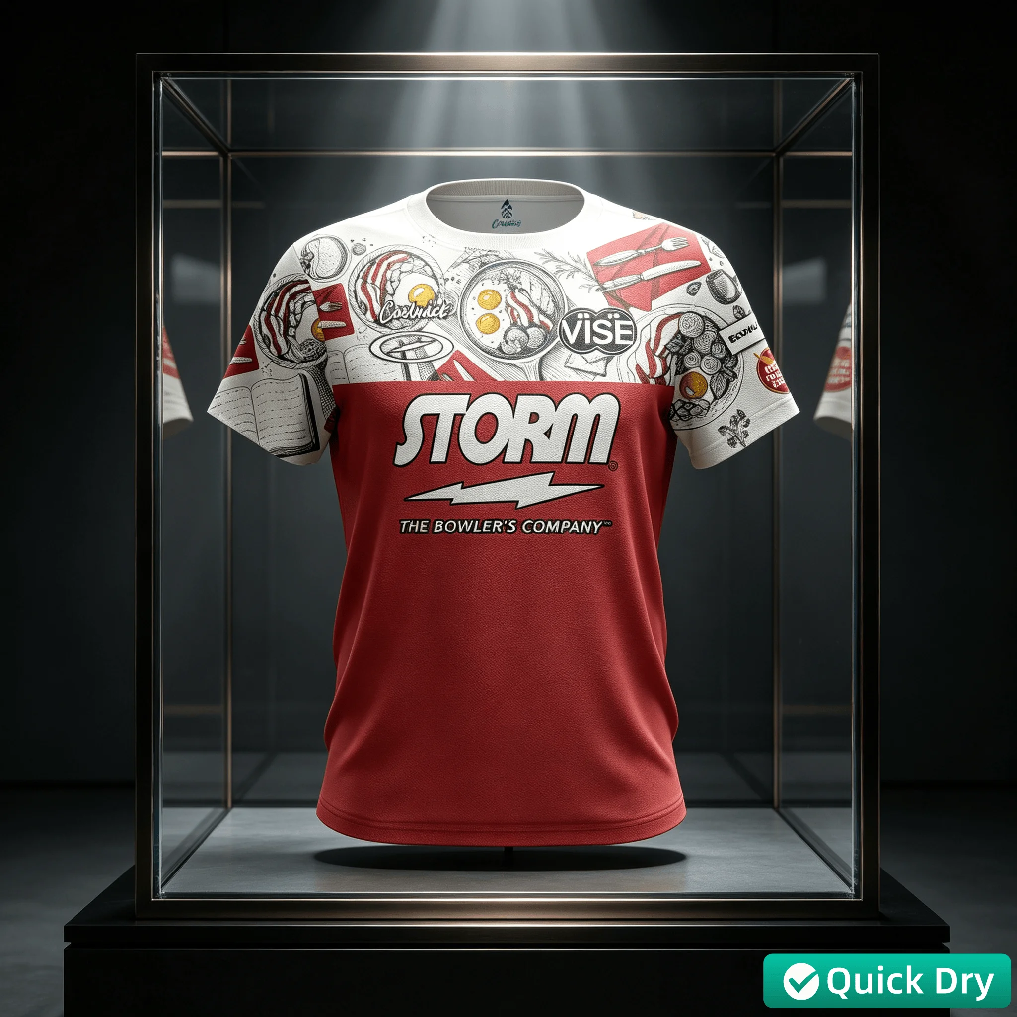 New Coolwick Storm Bowling Jersey Black Lightning Logo Short Sleeve T-Shirt Performance Pro Player Casual Sport Family Kids Tees