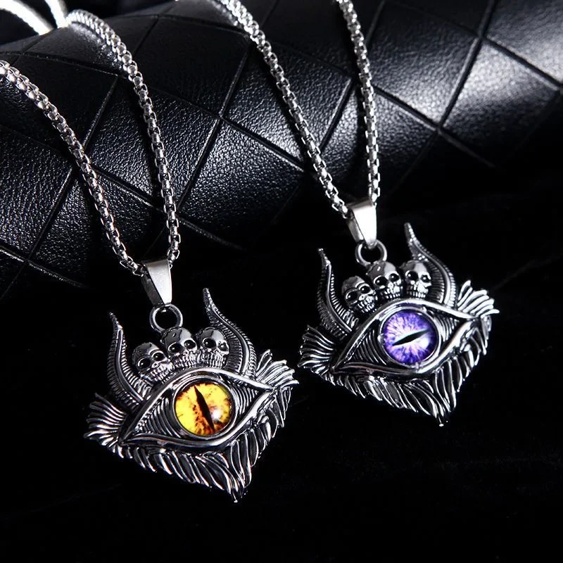 Косплей Могучий глаз дьявола Сатана Разделитель Земли Призрак Рог быка Ожерелье Брат Модная личность Хип-хоп Универсальный кулон