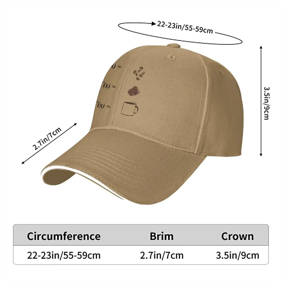 Math and Coffee Integrations Calculus Mathematics Baseball Caps Peaked Cap Meme Sun Shade Hats for Men Women