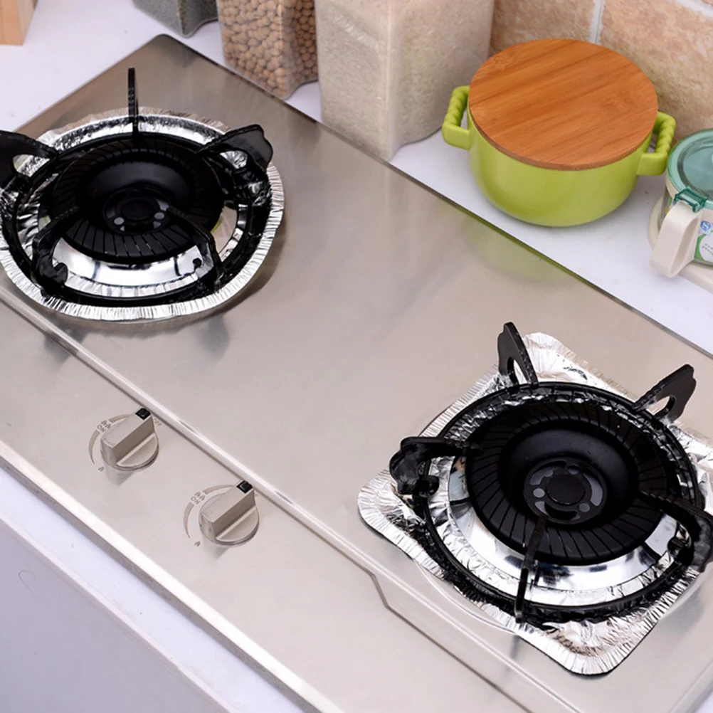 

50 pcs Anti Oil Cleaning Pad Stove Top Disposable Gas Oven Pads Practical Kitchen Tools Electric Protector Aluminum Foil Durable