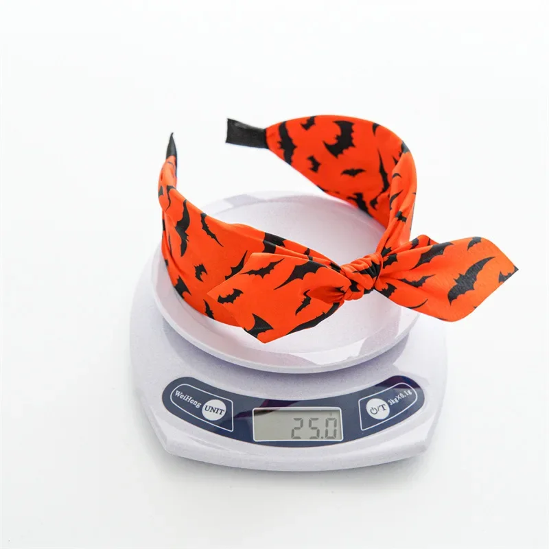 Chique Halloween Cartoon Print Doek Bunny Knoop Hoofdbanden voor Vrouwen Meisjes Feestvakantie Haarhoepel Accessoires