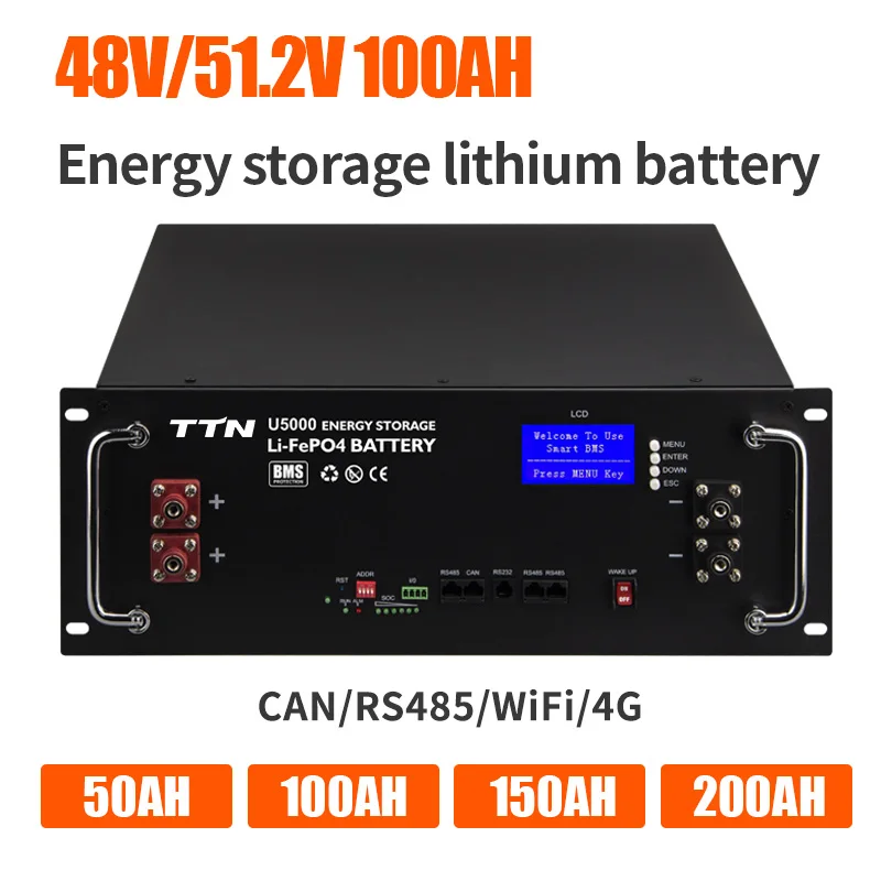 Zonne-Energie Opslag Lithium Ion Batterij 15kwh 48V 300ah Lifepo4 Batterij Pack Voor 5kw 10kw Omvormer Power Systeem