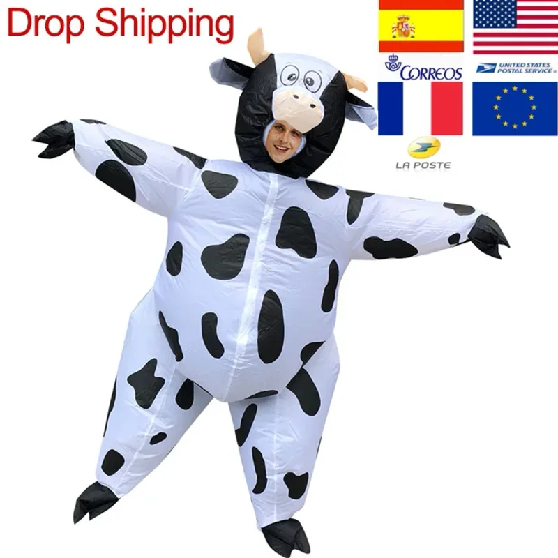 Cow Inflatable Monster Costume Scary Blow Up Cosplay Inflatable Costume For Adult Halloween  Christmas Party Festival Stage