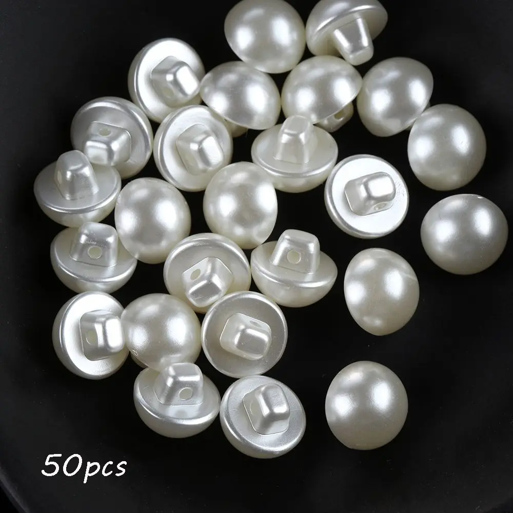 

50PCS Round DIY Crafts Mushroom Clothing Dress Accessories Pearl Buttons Sewing Scrapbooking