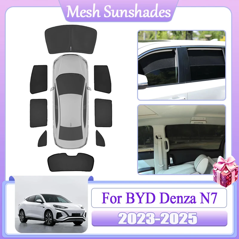 

Auto Accessories For BYD Denza N7 2023 2024 2025 Car Side Mesh Window Shades Visor Sunshades Visors Privacy Curtains Sunshade