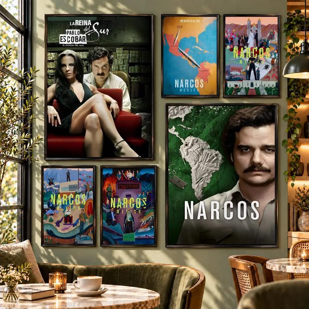 Series True Crime Drama Narcos Poster HD Self Adhesive Wall Decor for Bedroom Dorm Room Office Gaming Room Gift