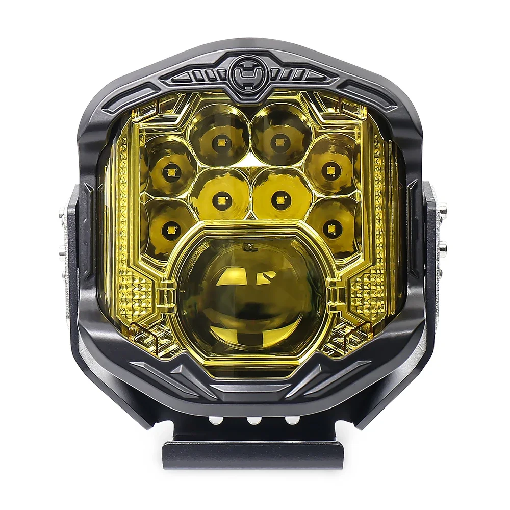 

POVTOR 1Pcs 7 Inch Off Road Light with Laser Light and DRL LED Super Bright Yellow Driving Lamp for Truck Pickup 4x4 SUV ATV UTV