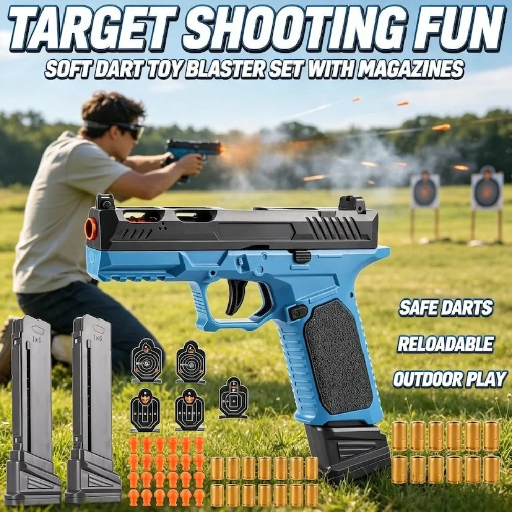 Image of SIG17 Soft-Bullet-Spielzeugpistole mit Hülsenauswurf, kontinuierlich feuerndes Modell für Outdoor-Sportarten, CS-Schießspiele, Geburtstagsgeschenk