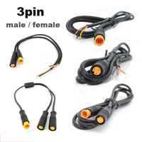 M8 waterproof 3 Pin Electric Bicycle Joint Plug male female 3pin Connector eblike Scooter Brake Cable 24awg 28awg