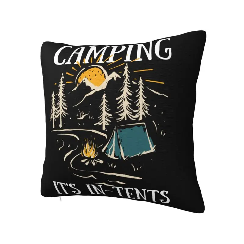 Camping It's In Tents Pillow Case 40x40cm Living Room Decoration Travel Adventure Cushion Decoration Salon Square Pillowcase