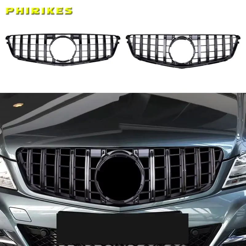 

For Mercedes Benz C W204 Sport Racing Grill AMG GT 2007 2008 2009 2010 2011 2012 2013 2014 Front Bumper Grille Facelift