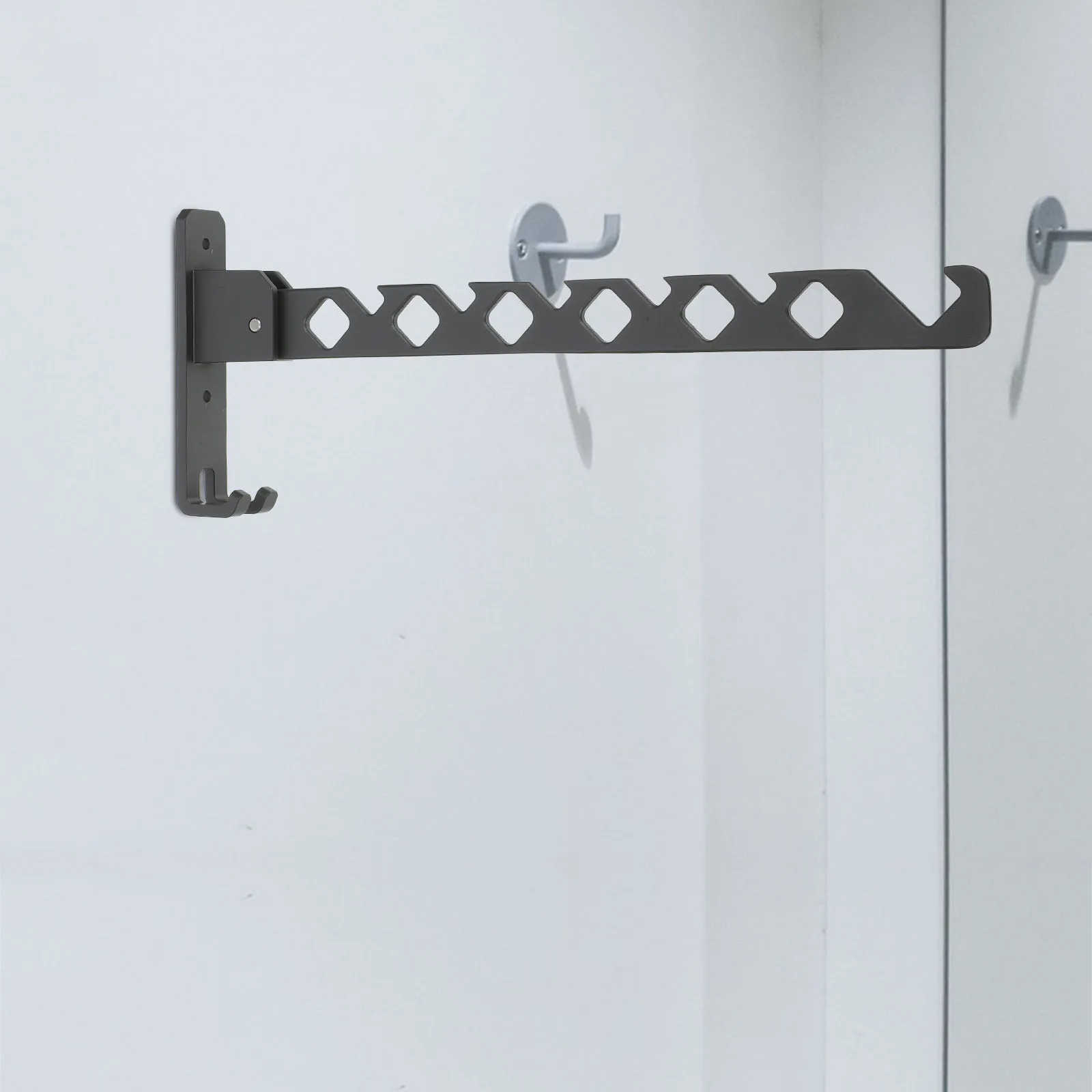 

Wall Mounted Foldable Metal Clothes Drying Rack Retractable Organizer for Bedroom Laundry Room Coat Hangers Holder