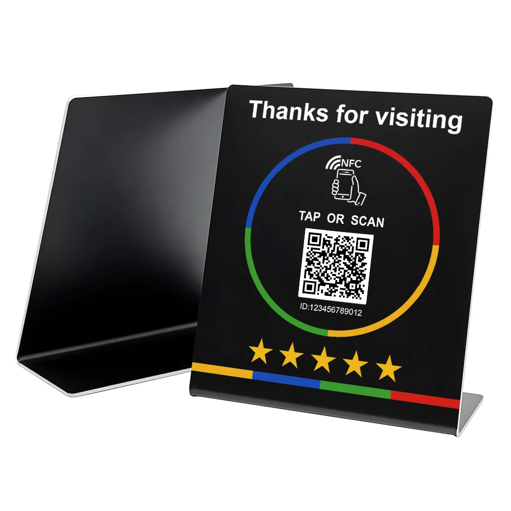 NFC Tap Review Stand Easy Setup Compatible Google Reviews Social Media Integration for Hotel Restaurant QR Code Review NFC Cards