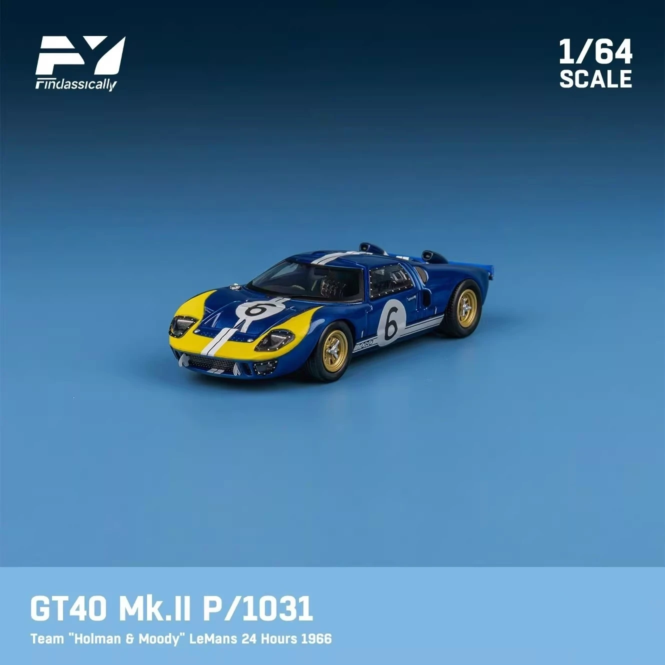 Findclassically FY 1:64 GT40 MK II Le Mans 24 Hours 1966 Diecast Model Car