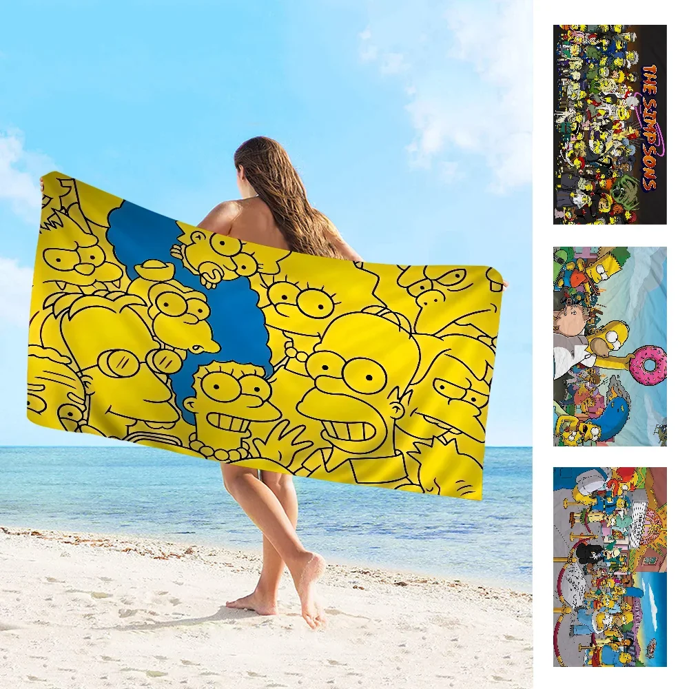 Cartoon Anime S-Simpsons Cartoon Beach Towel Cute Kawaii Room Decor Bath Girls Children Hand Towels For Bathroom Shower