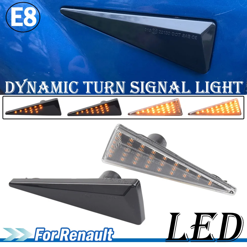 Dynamic LED Flashing Turn Signal Side Marker Lamp Car Light For Renault MK4 Vel Satis Wind Avantime Megane 2 Scenic 2 Espace 4