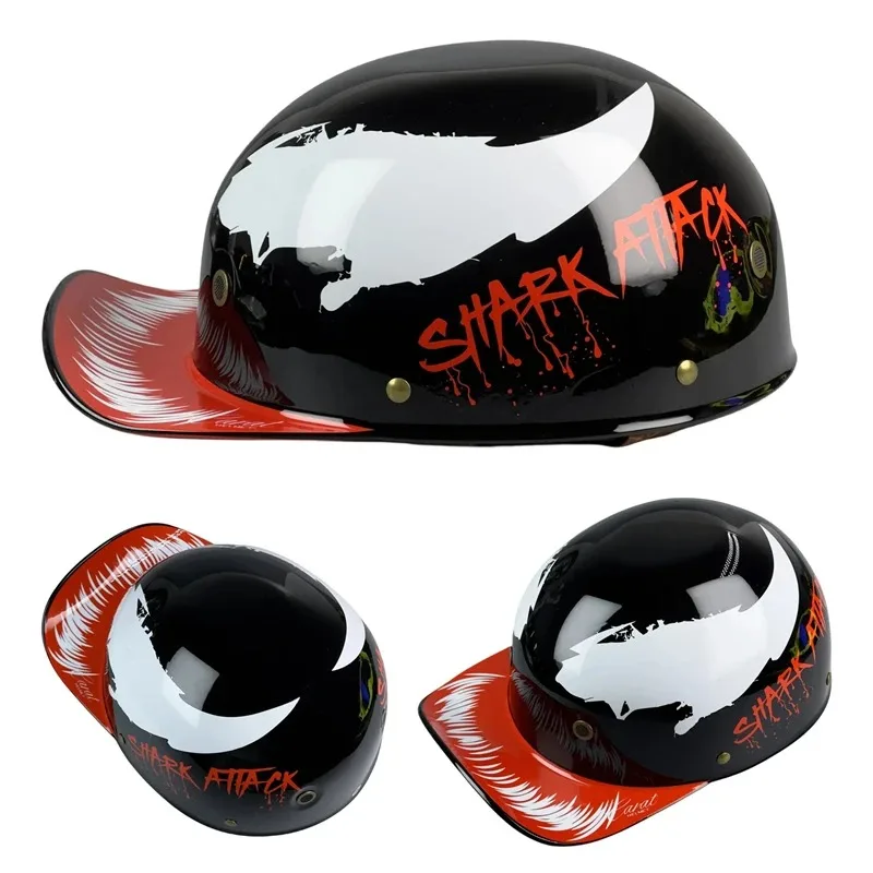 High Quality ABS Retro Half Helmet, Ventilated Safety Helmet for Motorcycle Scooter EV, 4-Season Universal Daily Commute Riding