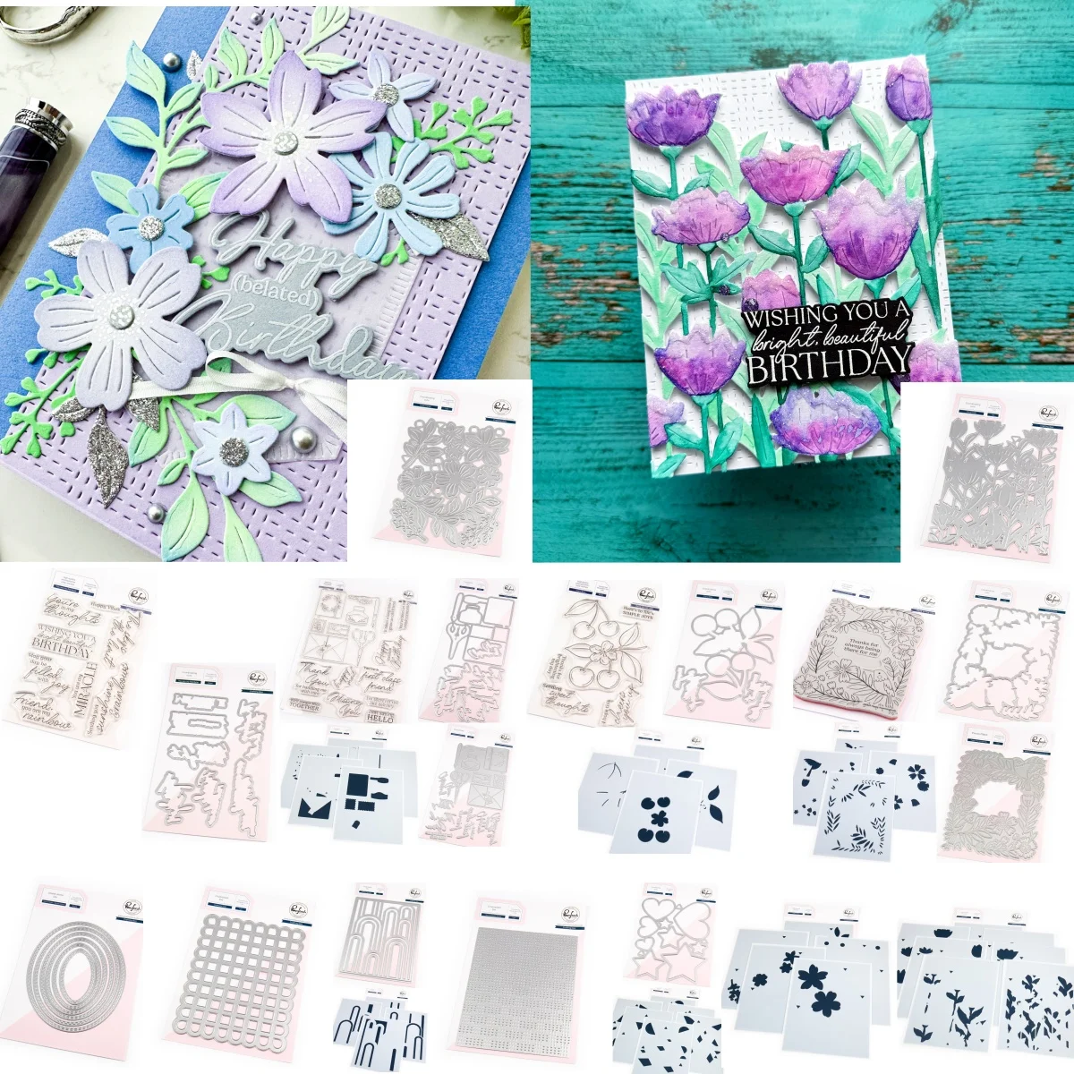 Pure Bliss Full Release Bundle Florals Frame Metal Cutting Dies Stamps Stencil Hot Foil Scrapbook Diary Decoration Embossing