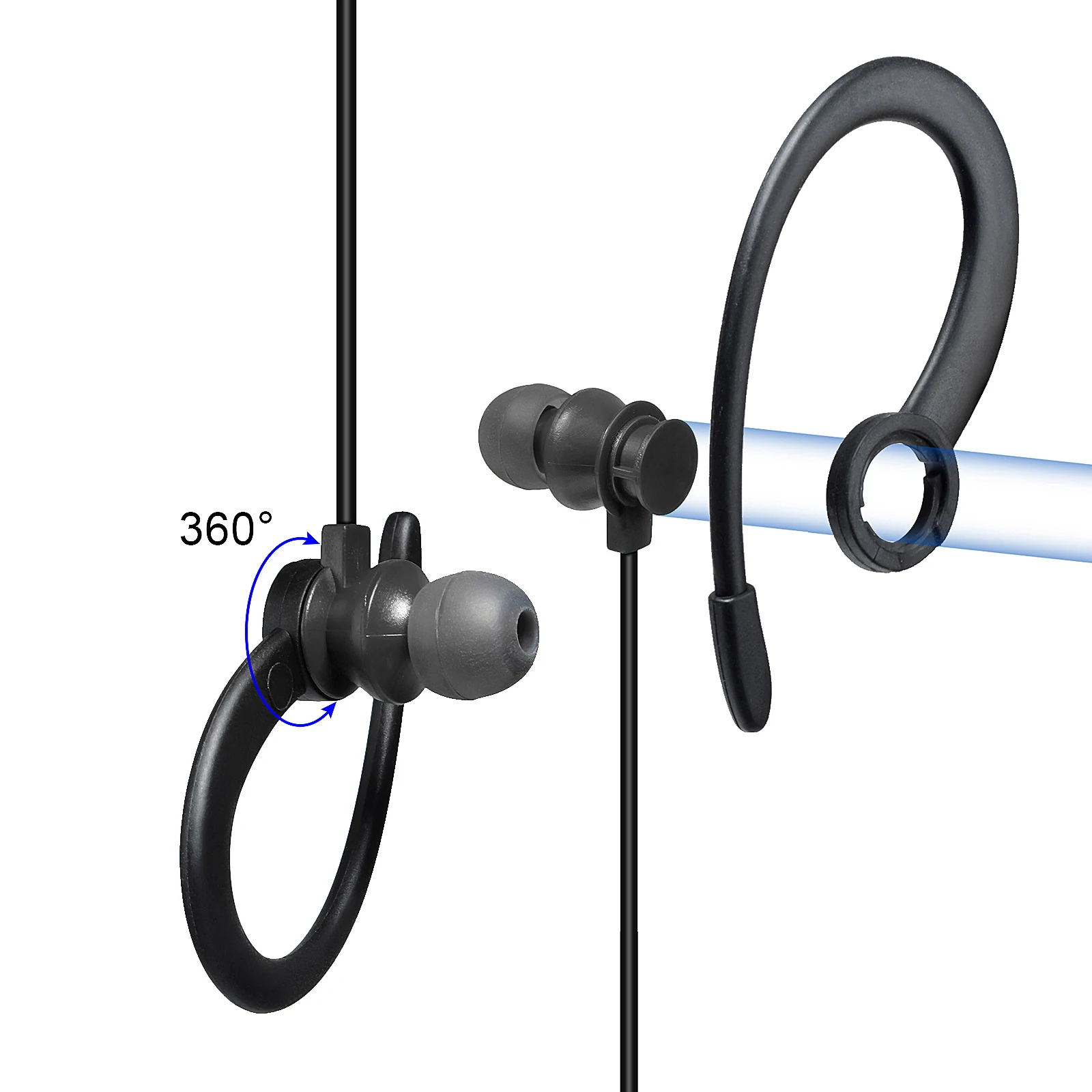 Walkie Talkie Earpiece,2 Pin G Shape Earpiece Headset,Push to Talk Mic Radio Ear Piece for Motorola CLS1410 CLS1450 2-Way Radio