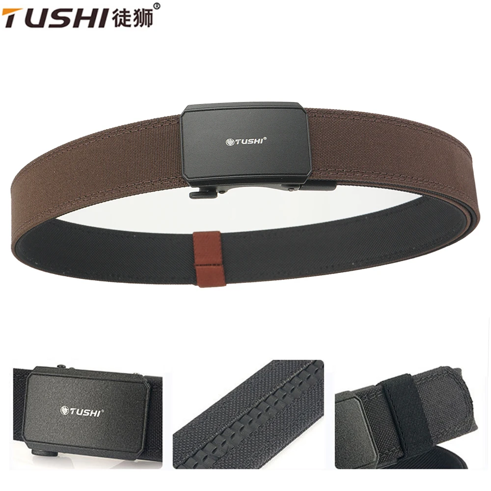 

TUSHI автоматическая пряжка удобный нейлоновый военный ремень для охоты на открытом воздухе многофункциональный тактический холщовый ремень IPSC мужской ремень