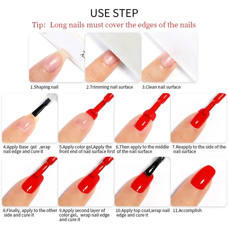 LILYCUTE 5Pcs/Set 7ML Red Brown Nail Gel DIY Nail Art Semi Permanent UV Gel Polish Long Lasting Design Manicure Kit Supplies