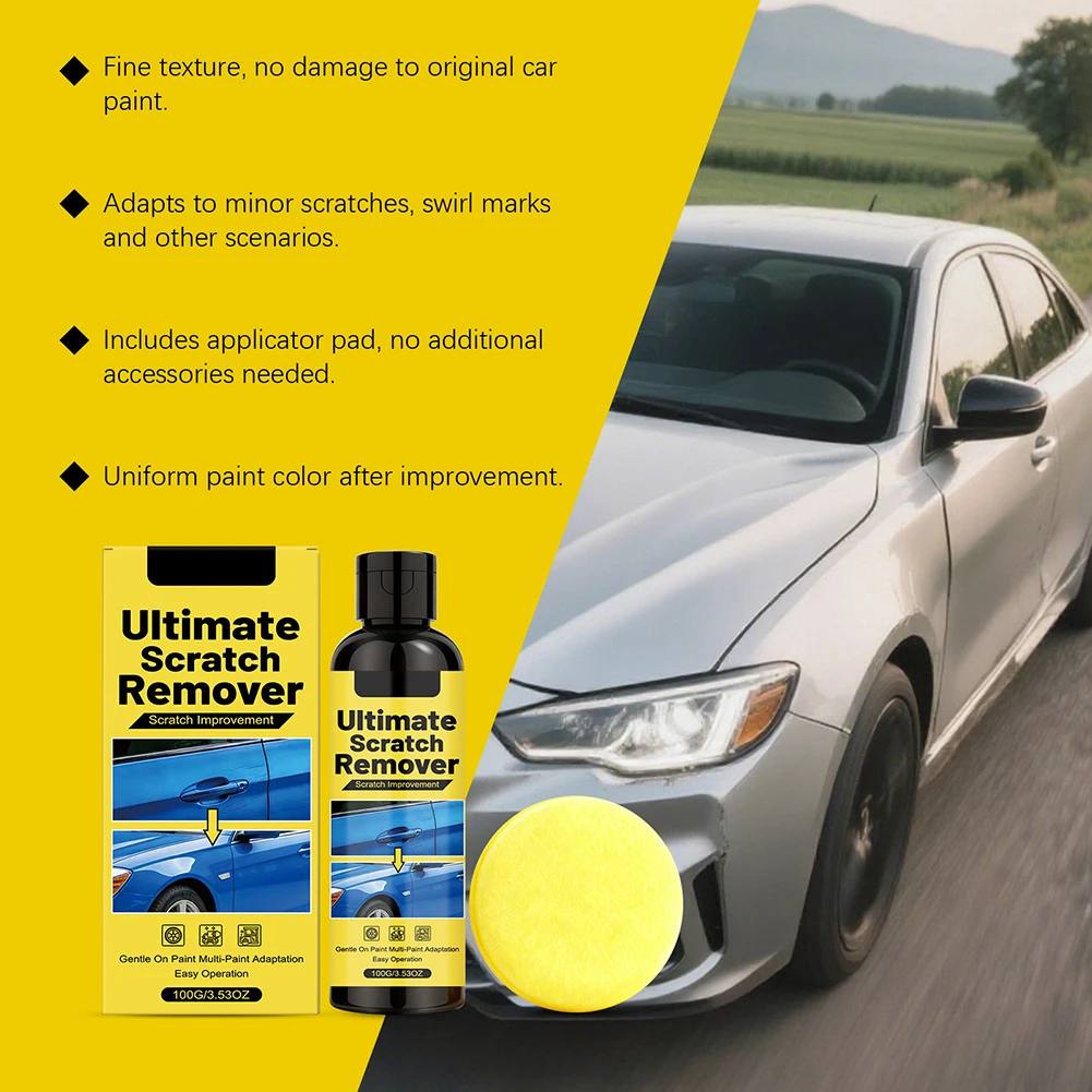 100g Scratch Remover Kit,Car Paint Scratch Remover Restorer Kit Effective Swirls Water Spots Removal Repair Kit