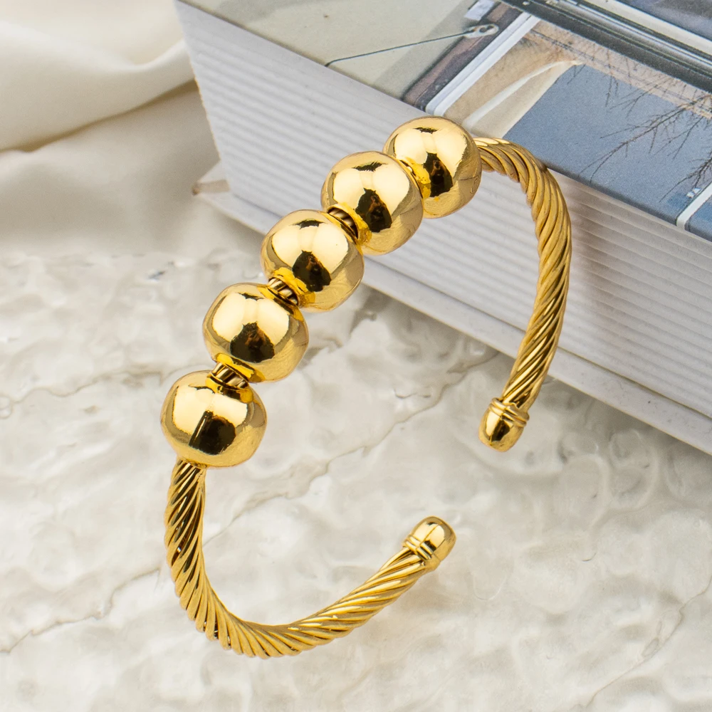 

Stainless Steel Bracelet Women Bead Bracelet for Women Men Jewelry Gold Color Bracelet Charm Lady Jewelry Bangle Accessory Gift