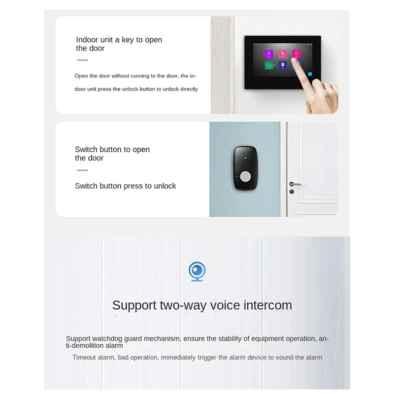 VVNB-7 นิ้ว Graffiti Wifi Visual Doorbell HD 1080P การตรวจจับมือถืออัจฉริยะ Doorbell Two Way Audio รีโมทเปิดประตู