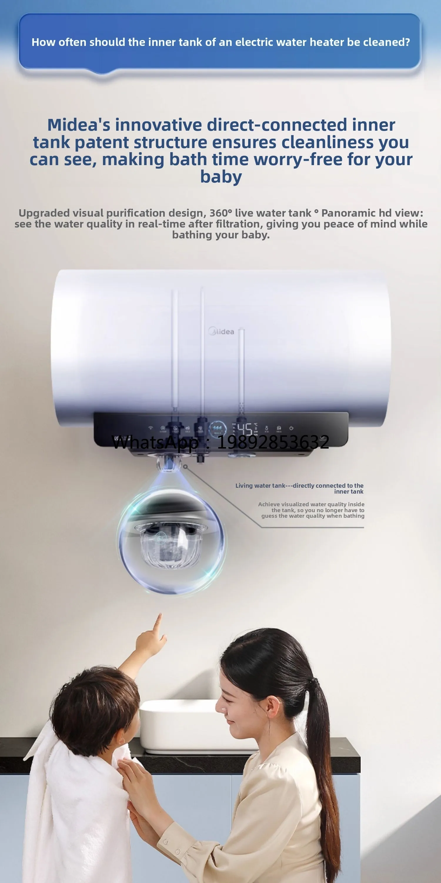 ZZ سخان مياه كهربي Q5Spro المياه الحية 2.0 حمام المنزلية الكهربائية المستوى 1 كفاءة الطاقة نوع التخزين 60L #4