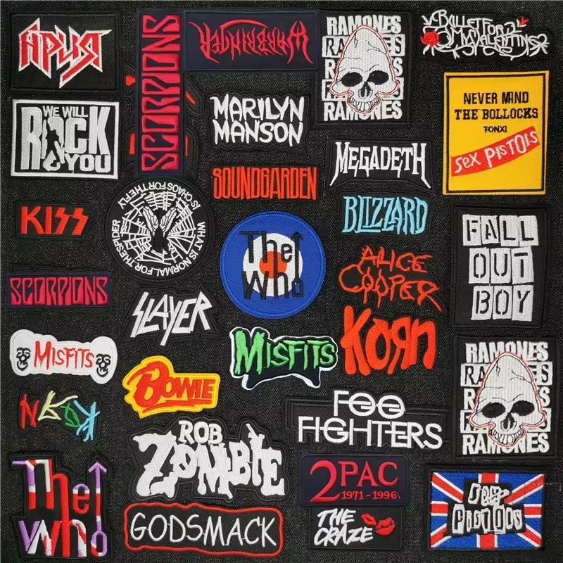 Rock Music Patch for Clothes DIY Applique Ironing Clothing Letter Sewing Supplies Decorative Stripes Punk Badge Appael accessory