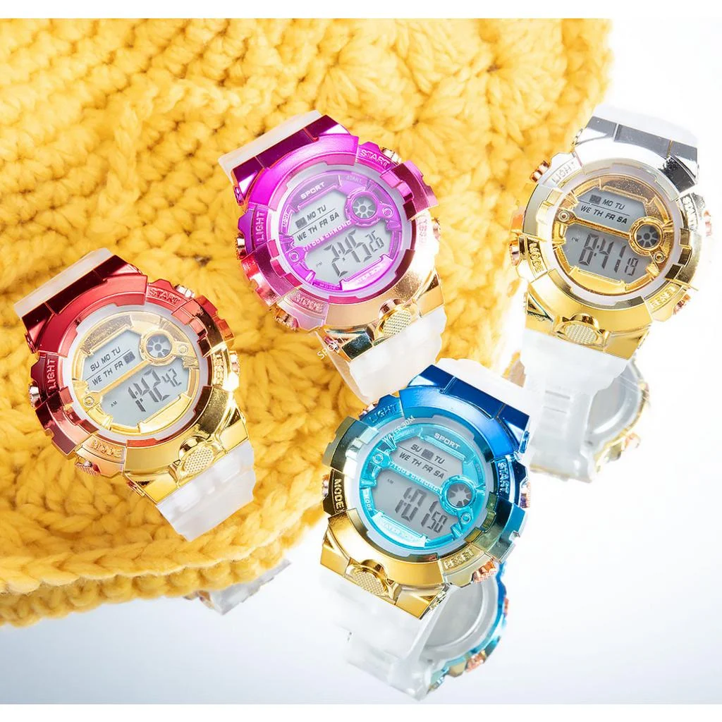 

INS Colorful Children Sports Electronic Watch Square Student LED Watches