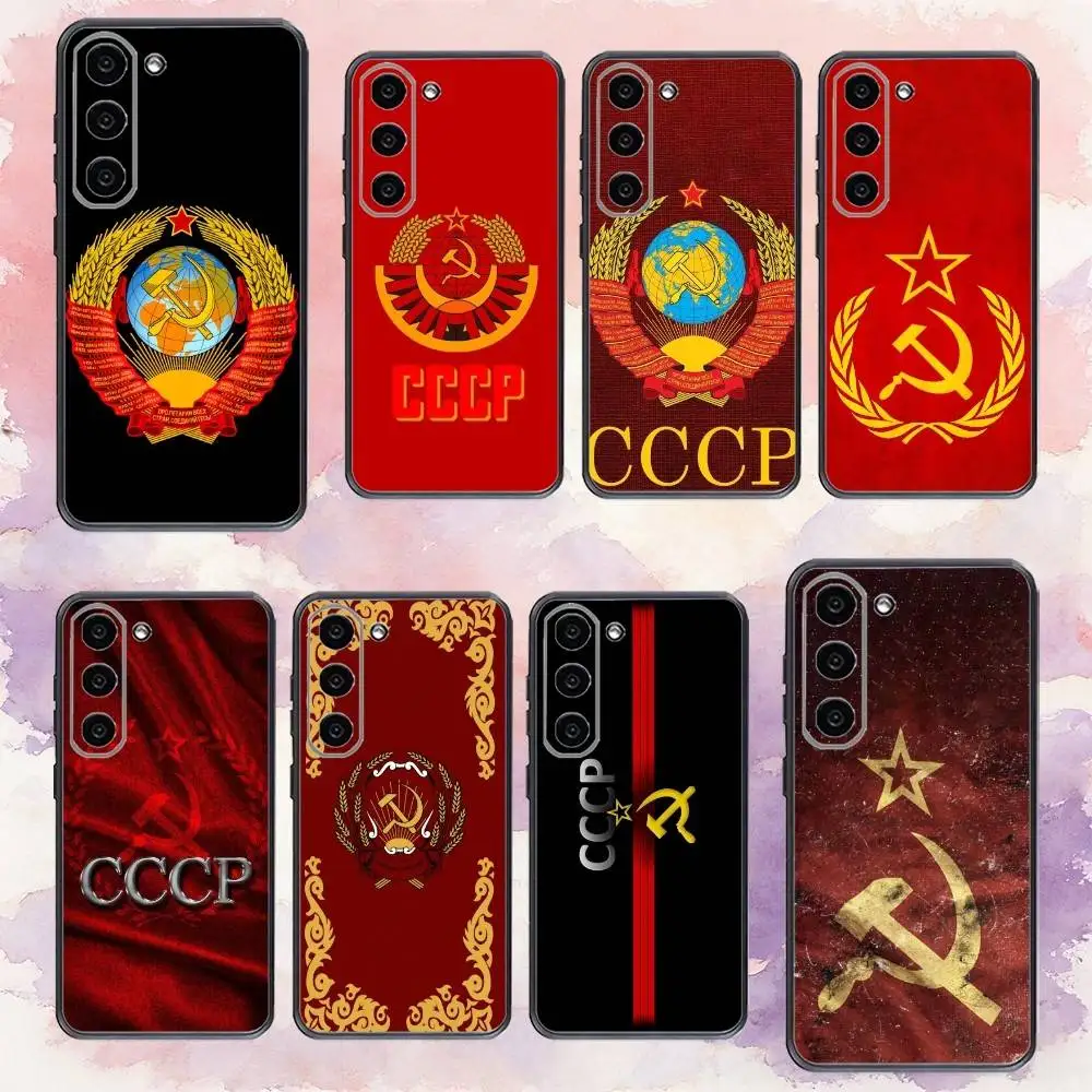 Red S-Soviet Union USSR Flag   Phone Case For Samsung Galaxy A73,A72,A71,A70,A53,A52,A51,Others Soft Black Cover