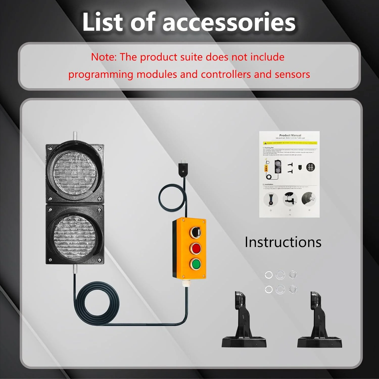 신호등 빨간색 녹색 스틱 안전 신호등 표시기 경고 100mm 제어 버튼 컨트롤러 보안 Led 신호 220v