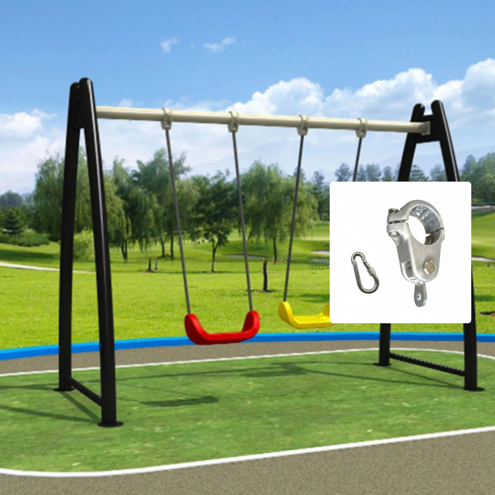 

Swing Hanger Clamp Metal Tube Frame Clamp Swing Hook Silver-Gray Heavy Bag Hanger Iron