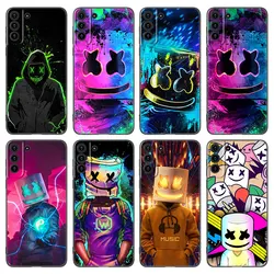 Marshmallow Dj Faces Phone Case For Samsung Galaxy S22 S21 S20 Ultra FE S10E S10 Lite S9 S8 Plus S7 Edge Soft TPU Black Cover