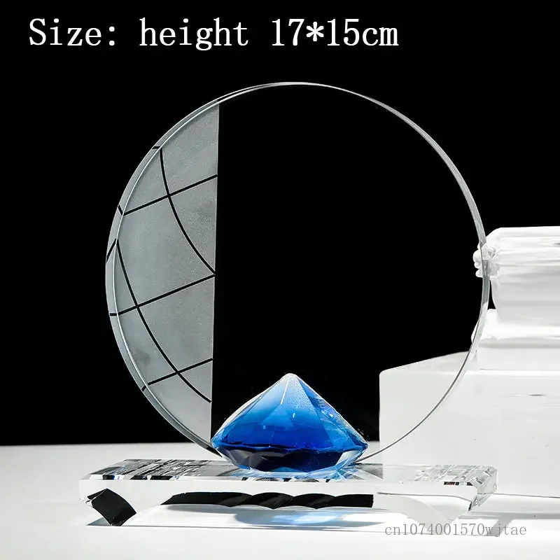 كأس كريستال مخصص للديكور المنزلي، طباعة ملونة، نحت، تذكار الشرف الإبداعي، جوائز الموظفين الممتازة، قطعة واحدة