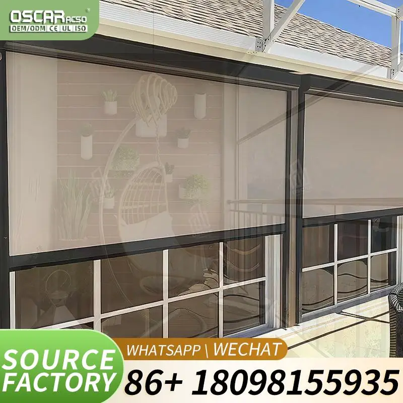 Wholesale Hot Sale Customizable Window Shades Roller Blinds Zip Screens for Outdoor Windows Rolling Blind