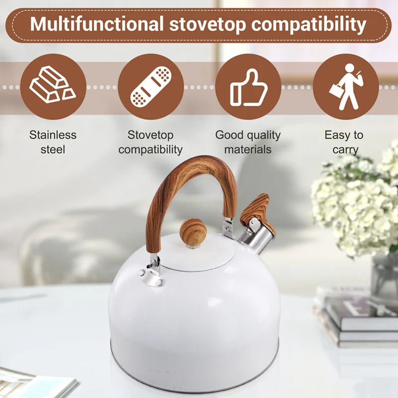 3 L Tea Kettle Stovetop Whistling Stovetop Tea Kettle for Stove Top,with Handle-ABHG view 4