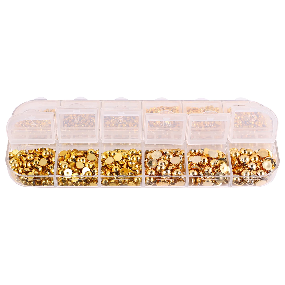 

2300pcs Pearl Diamond Nail Art Stickers Golden Durable Safe DIY Manicure Fashion Rhinestones Sequins Crafts