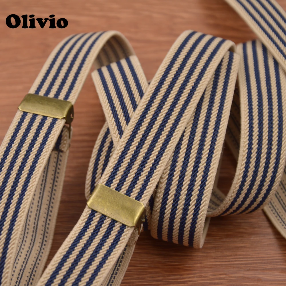 Fashion Plus Size Jeans Striped suspender 4 Clip Men Women Suspenders For Pants 2023  Unisex  Male 120 cm Adjustable Braces