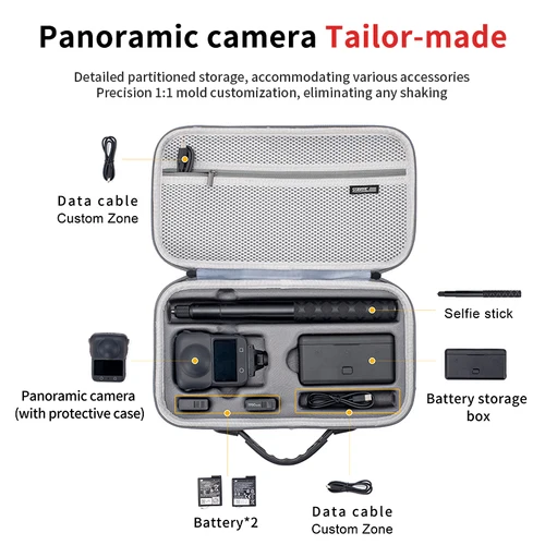 Imagen 2 del producto Estuche de almacenamiento para cámara OSMO 360, bolsas de transporte portátiles de viaje, bolso protector para accesorios de cámara DJI Osmo 360