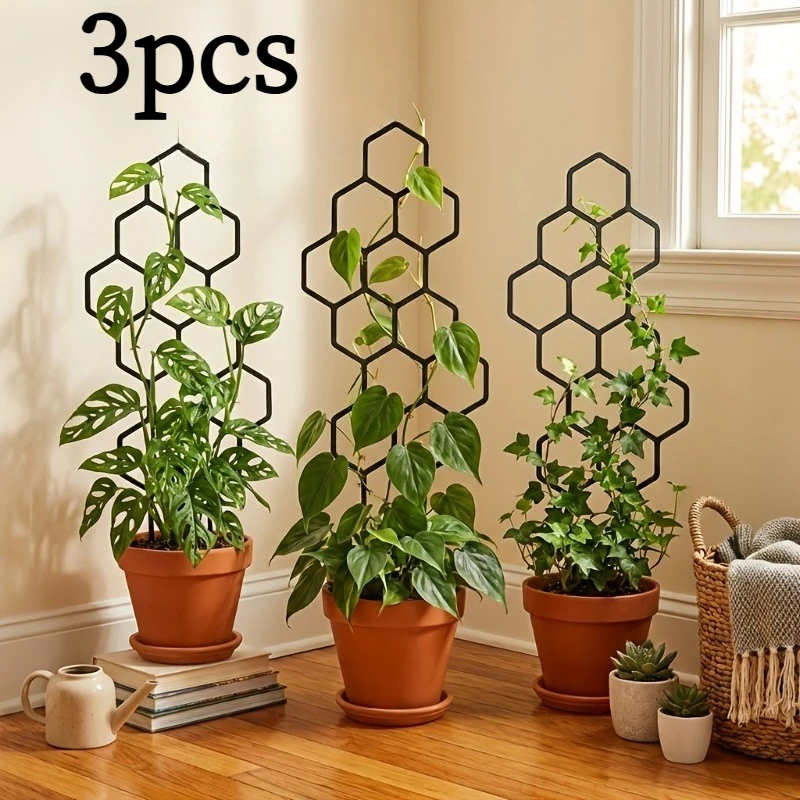 3pcs 38.0X15.01 Cm Honeycomb Plant Climbing Trainers, Potted Vine and Flower Support, Saving Indoor and Outdoor Gardening Space