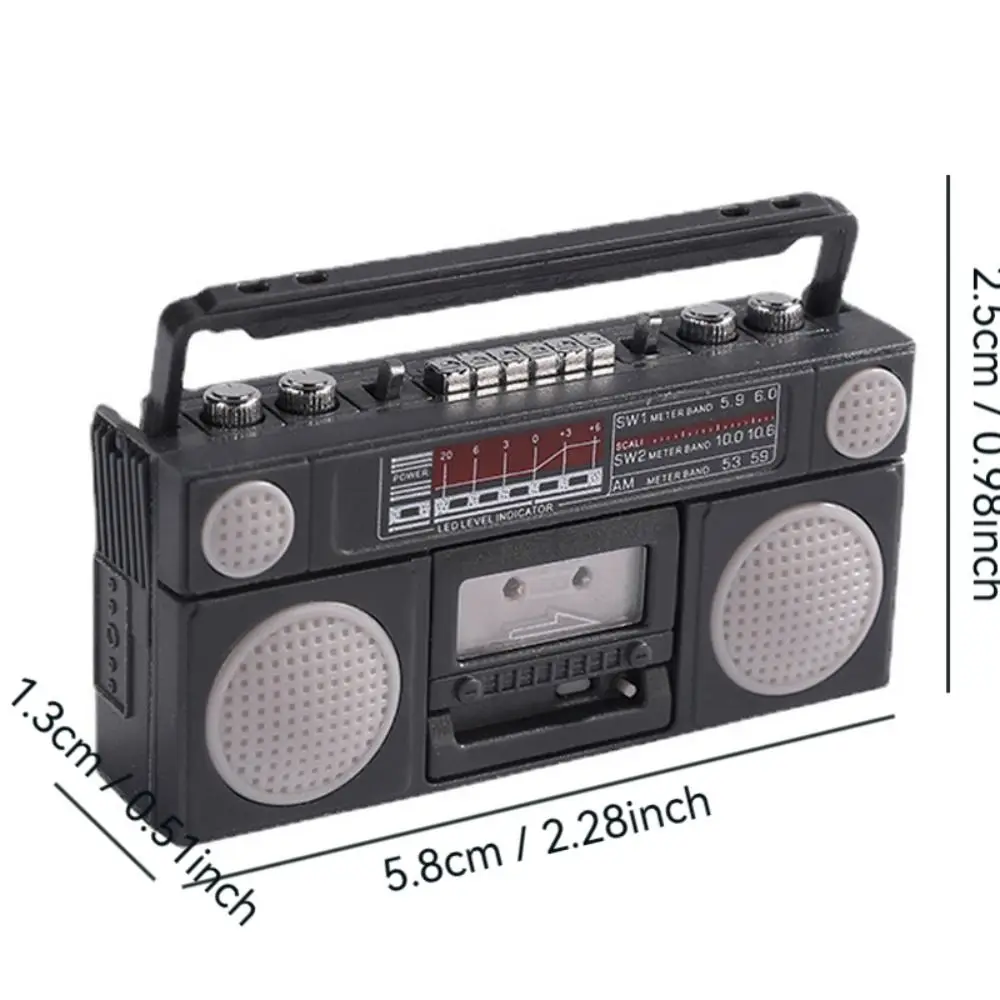 Dzieci udawaj zagraj w zabawki Retro 1:12 domek dla lalek miniaturowy model radia kolorowe plastikowe meble dla lalek wystrój rejestrator gracz zabawka