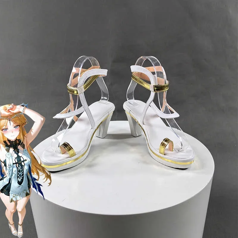 Spiel Wuthering Waves Cartethyia Cosplay Schuhe Frauen Lolita Transparente High Heels Sandalen Stiefel Halloween Kostüm Prop