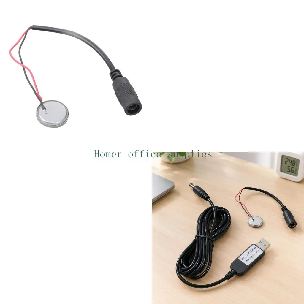 K43B USB-A Replacement Adapter for CR2032 Electronic Devices, 5 V Input to 3 V Output with Separate Converter Cable and Dummy