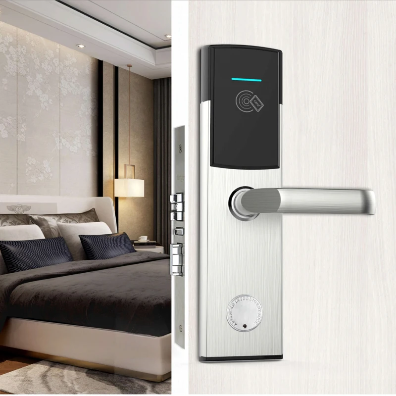 304SUS High Quality hotel rfid key M1 13.56mhz card reader door lock