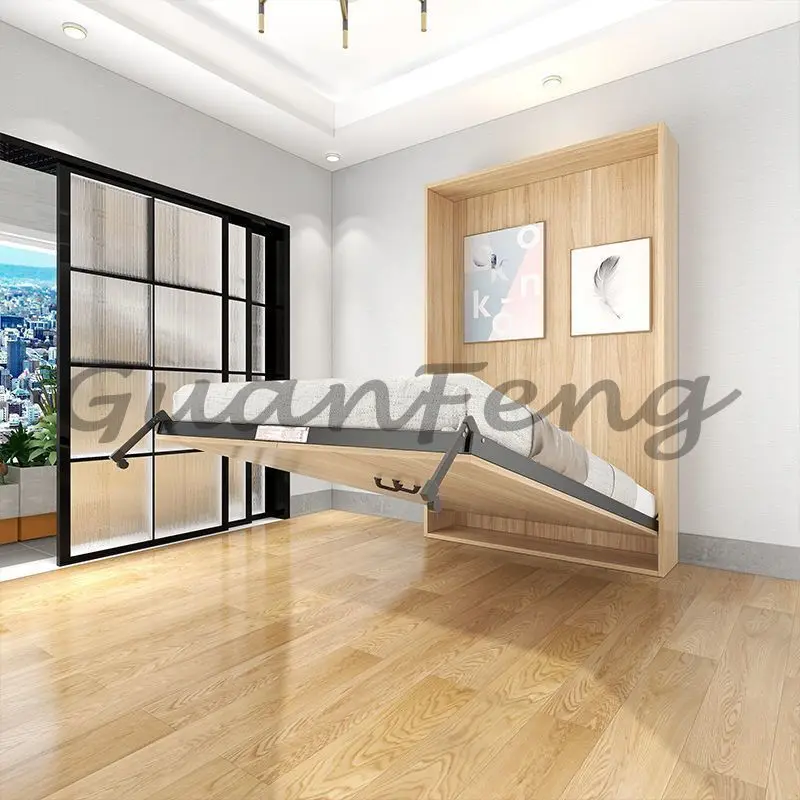 سرير جديد غير مرئي متعدد الوظائف قابل للطي، شقة صغيرة منزلية واحدة، سرير مورفي مزدوج مخفي يتم صنع الآن