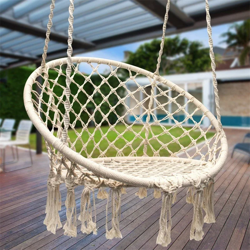 2026 Cotton Rope Hammock Chair  Knitted  Swing Bed Swinging Hanging Chairspromote sales