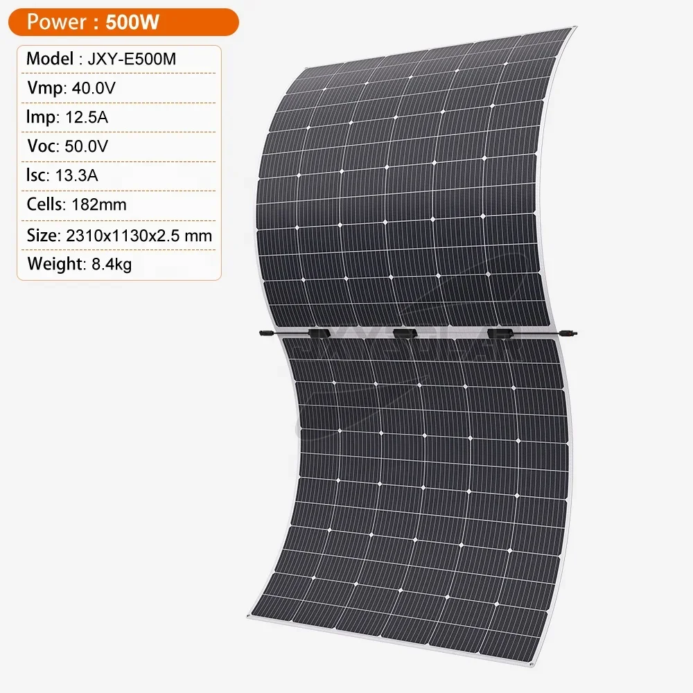 500W 40V Flexible Solar Panel ETFE Surface Mono Solar Panel 500 Watt Best Price For Home RV Yacht Boat Car Off-Grid Applications